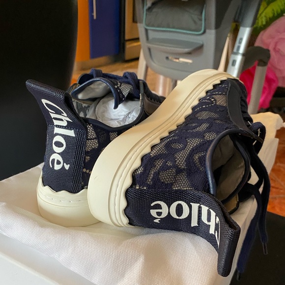 Chloe Shoes - Chloé Lauren Lace Low Top Sneakers